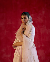 Lavender all-over Ambi Embroidered Peplum Sharara with Dupatta