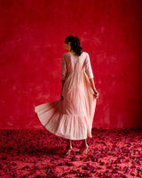 Blush Pink Ambi Angrakha With Embroidered Dupatta