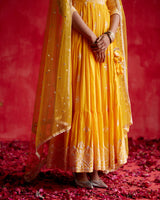 Mango Ambi Angrakha With Embroidered Dupatta