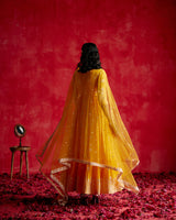 Mango Ambi Angrakha With Embroidered Dupatta