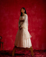 Off White BK Lehenga with Embroidered Dupatta