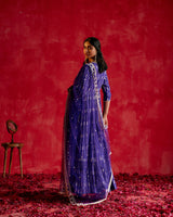 Purple Three Diamond Angrakha with Embroidered Dupatta
