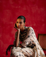 Black & White SK BK Kurta with Tassels