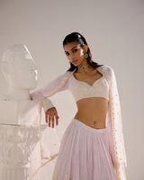 Lavender Tower Lehenga with Embroidered Dupatta