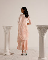 Blush Pink Criss Cross Angrakha with Embroidered Dupatta