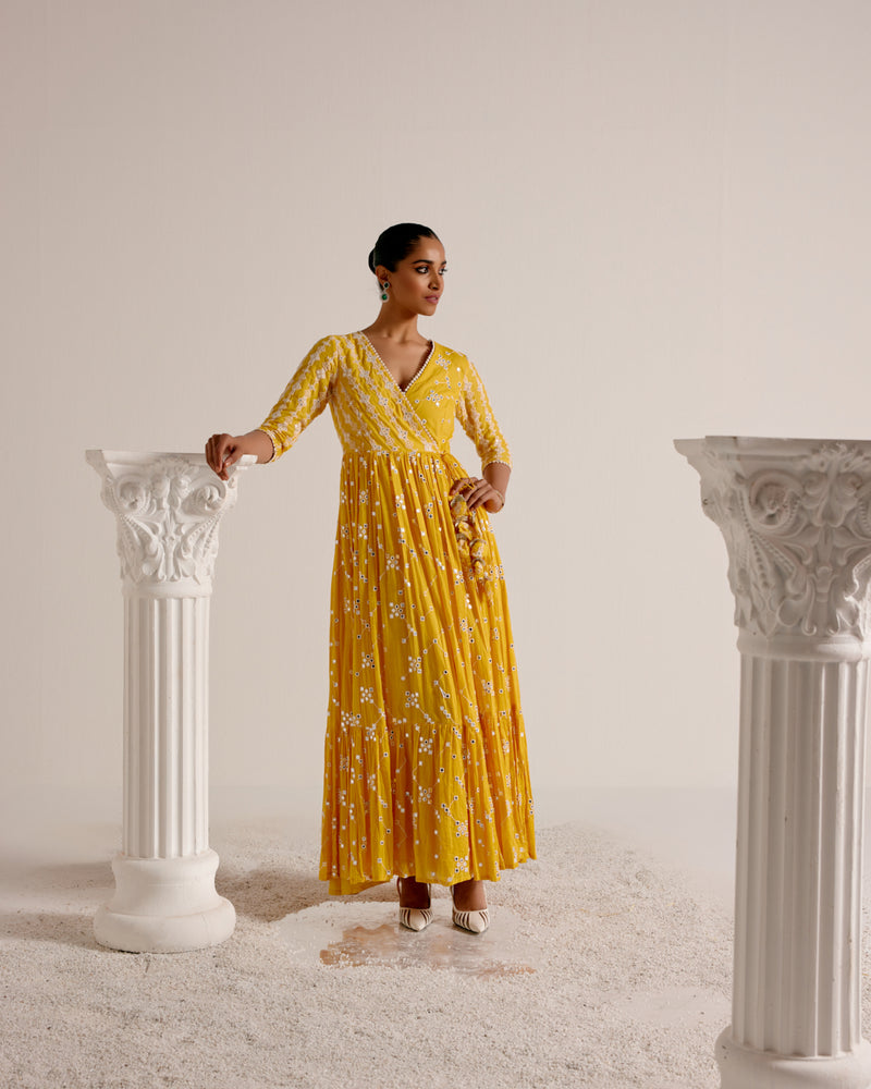 Mango SK BK Angrakha With Embroidered Dupatta