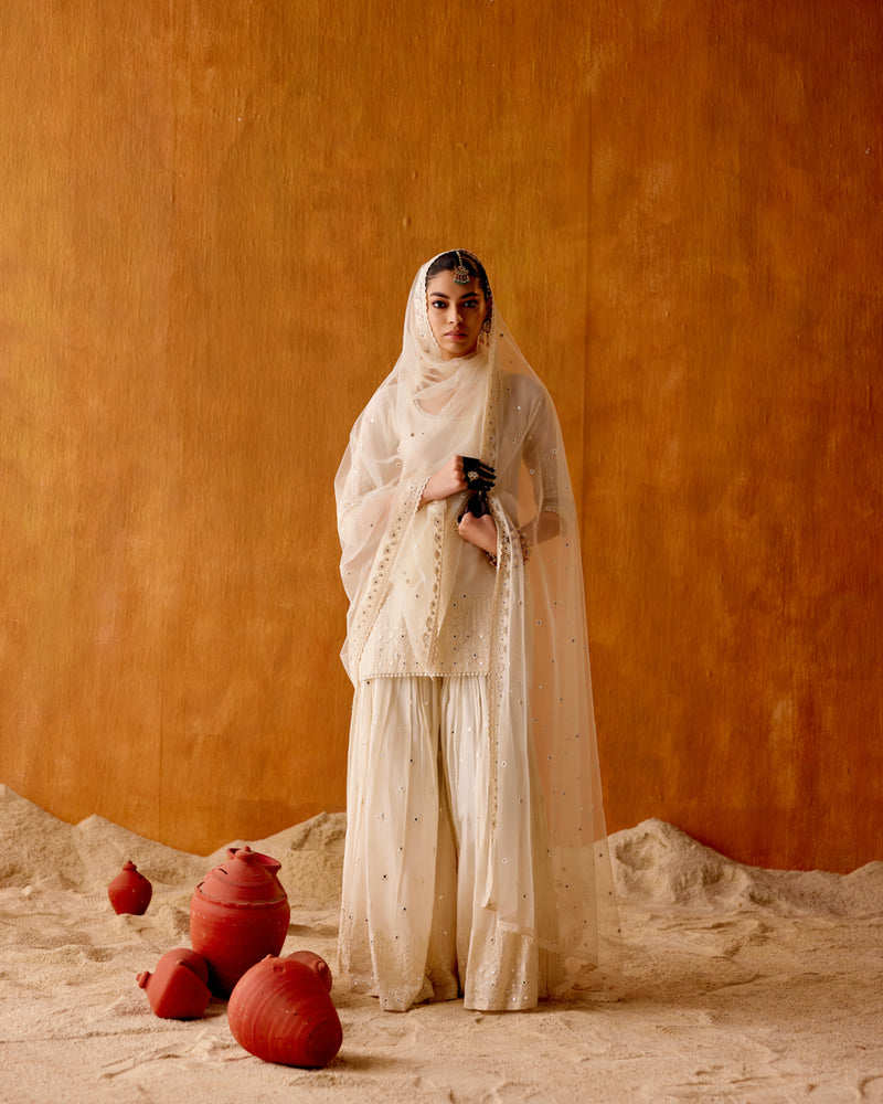 Off White Cone Straight Sharara