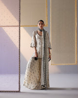 Black & White 2D-3D Bail Straight Sharara with Dupatta