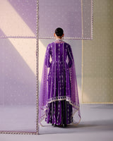 Purple Criss Cross Angrakha with Embroidered Dupatta