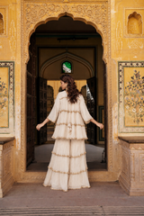Ivory 4 tier peplum Sharara