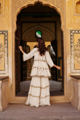 Ivory 4 tier peplum Sharara