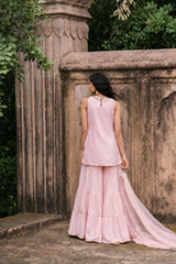 Pink dot's straight sharara with embroidered dupatta