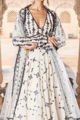 Black & White SK BK Lehenga with Embroidered Dupatta