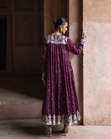 Wine forest 8 Layer All Over Embroided Anarkali