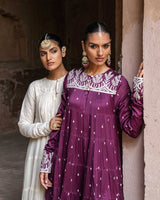 Wine forest 8 Layer All Over Embroided Anarkali