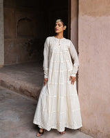Off white 8 Layer forest All Over Embroided Anarkali