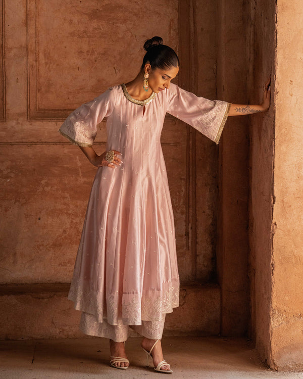 Forest onion pink anarkali with pants