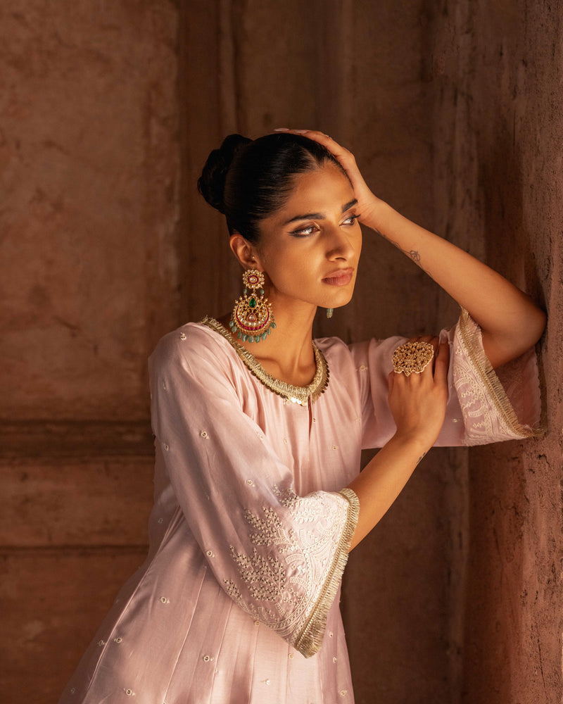 Forest onion pink anarkali with pants