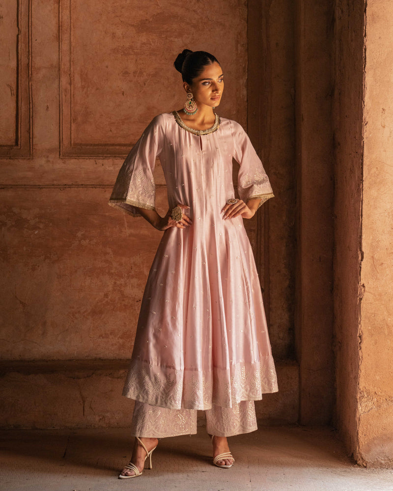 Forest onion pink anarkali with pants