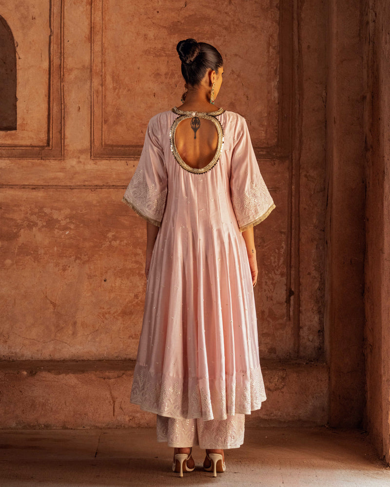 Forest onion pink anarkali with pants