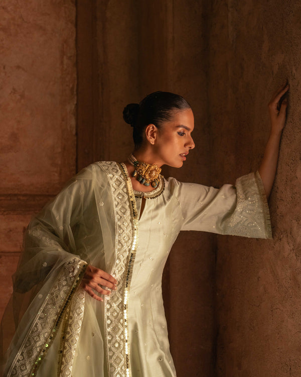 Forest mint anarkali with pants