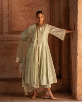 Forest mint anarkali with pants