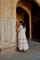 Ivory Angrakha with Embroidered Dupatta