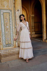 Ivory Angrakha with Embroidered Dupatta