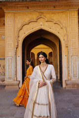 Ivory Angrakha with Embroidered Dupatta