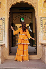 Saffron 4 tier peplum Sharara