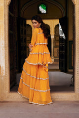 Saffron 4 tier peplum Sharara