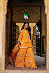 Saffron 4 tier peplum Sharara