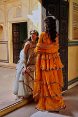 Saffron 4 tier peplum Sharara