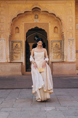 Ivory spaghetti Straight Sharara
