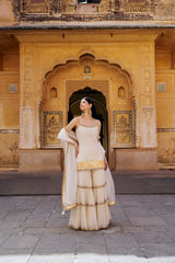 Ivory spaghetti Straight Sharara