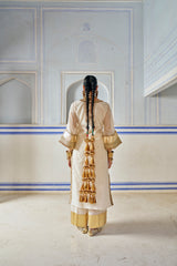 Ivory Straight Kurta With Wide pants