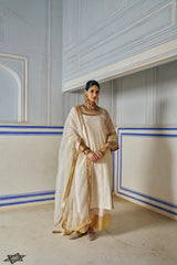 Ivory Straight Kurta With Wide pants