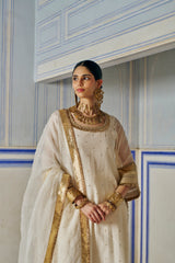 Ivory Straight Kurta With Wide pants