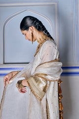 Ivory Straight Kurta With Wide pants