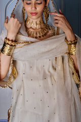 Ivory Straight Kurta With Wide pants