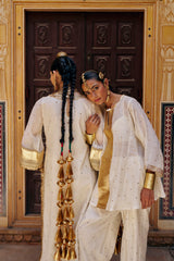Ivory A line kurta with Farshi salwar