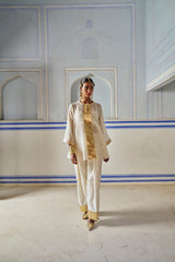 Ivory A line kurta with Farshi salwar