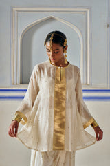 Ivory A line kurta with Farshi salwar