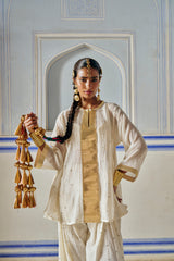 Ivory A line kurta with Farshi salwar
