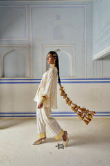 Ivory A line kurta with Farshi salwar