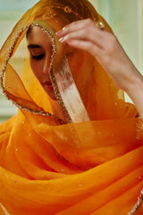 Saffron Straight Kurta With Sharara