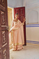 Vintage blush Straight Kurta With Sharara
