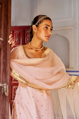 Vintage blush Straight Kurta With Sharara