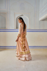 Vintage blush Straight Kurta With Sharara