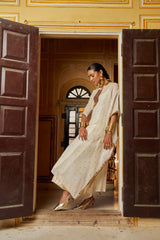 Ivory line kaftan with pant